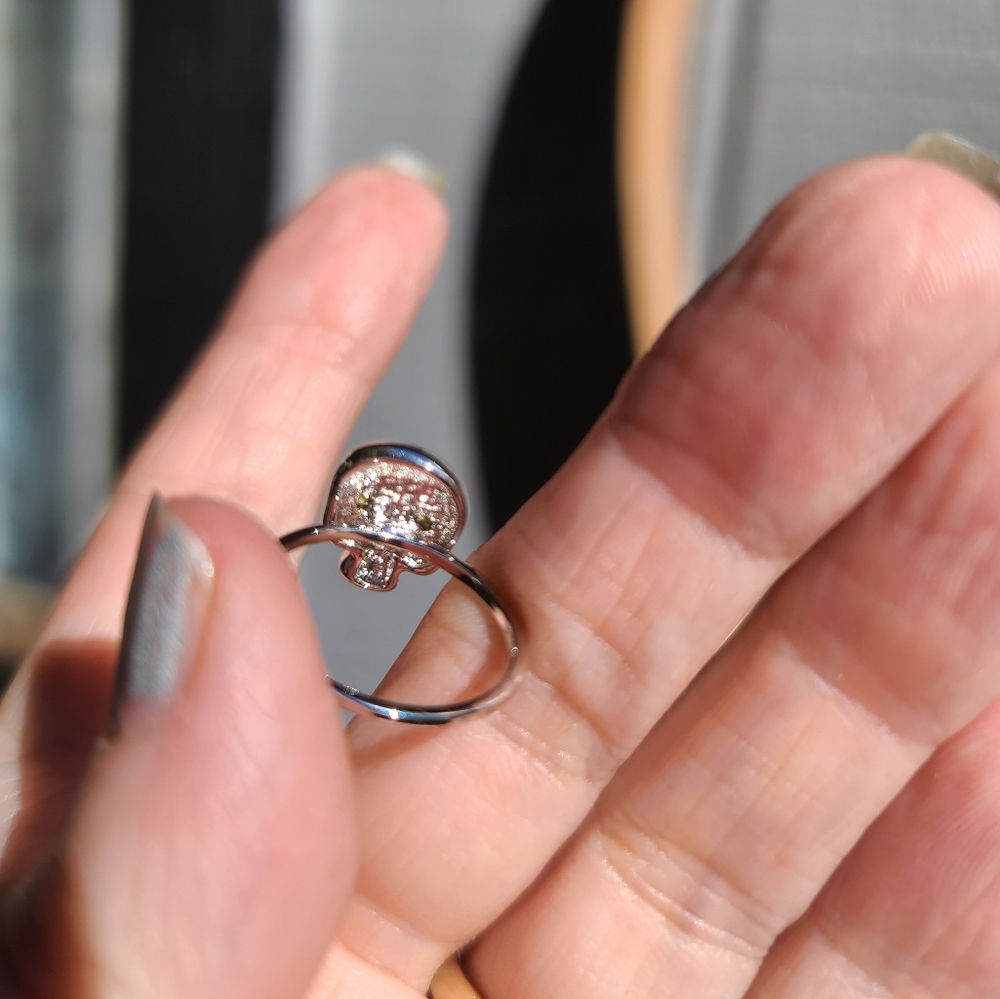 Sterling ruby skull ring sz5.5 - Picture 5 of 8